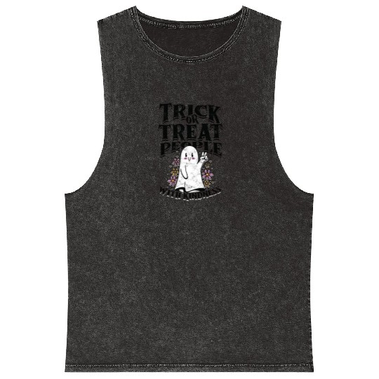 Trick or treat people with kindness - trick or Mineral Wash Tank Tops