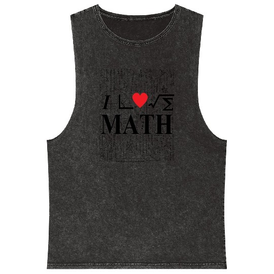 i love math Mineral Wash Tank Tops