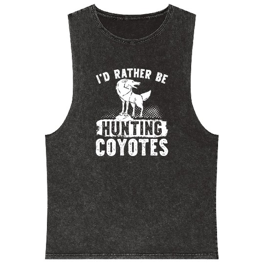 Coyote Trapping Coyote Hunting Yote Hunting Gift Mineral Wash Tank Tops