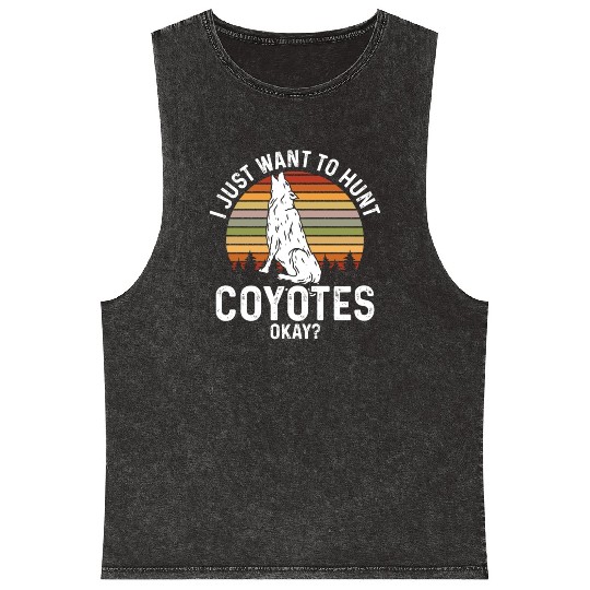 Coyote Trapping Coyote Hunting Yote Hunting Gift Mineral Wash Tank Tops