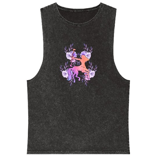 Sagittarius Zodiac Mineral Wash Tank Tops