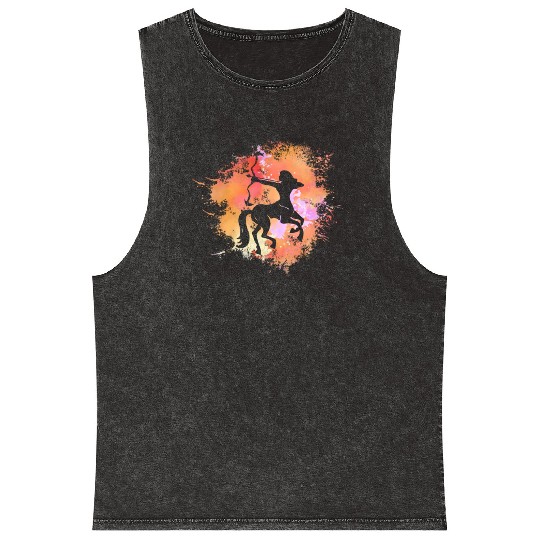 Sagittarius Zodiac Mineral Wash Tank Tops