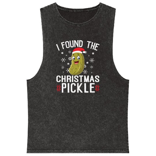I Found the Christmas Pickle Funny Pickle Dill Mineral Wash Tank Tops