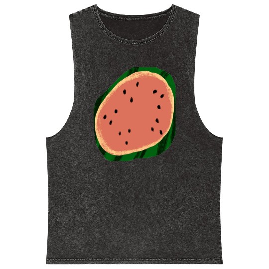 Mineral Wash Tank Tops with watermelon