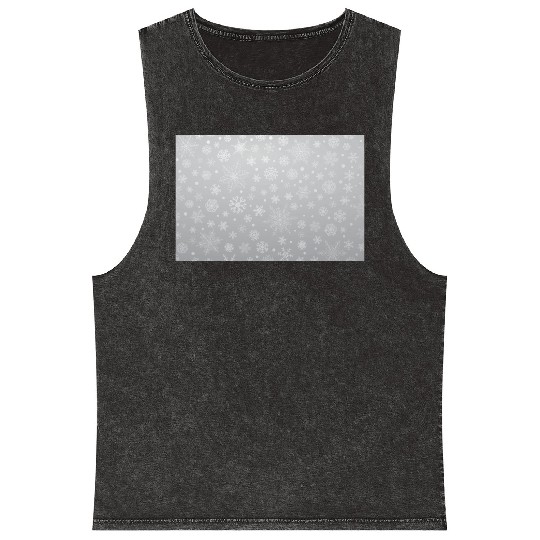 Abstract Grey Snowflakes Pattern Mineral Wash Tank Tops