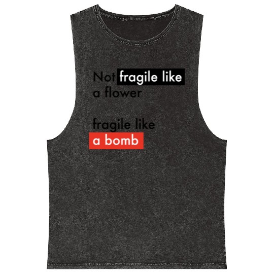 Feminism - Fragile like a bomb - Frida Kahlo Mineral Wash Tank Tops