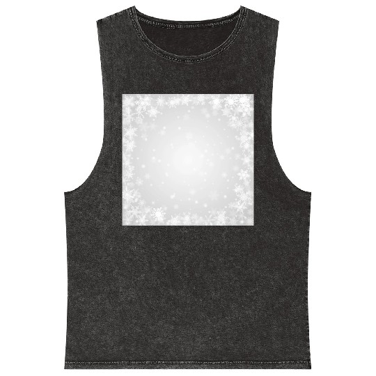 Grey White Snowflakes Pattern Mineral Wash Tank Tops
