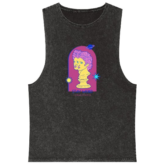 Stay Weird [retrowave/vaporwave] — retrowave art Mineral Wash Tank Tops