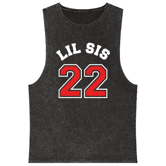 Lil Sis 2022 Little Sister Baby Family Birth Child Mineral Wash Tank Tops