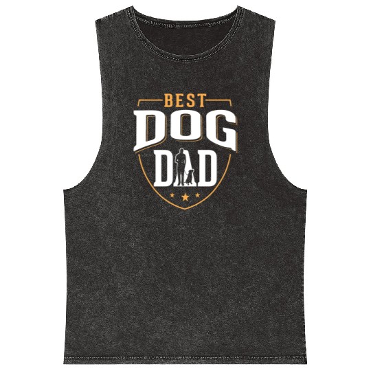 Best Dog Dad Proud Father Dog Lover Mineral Wash Tank Tops
