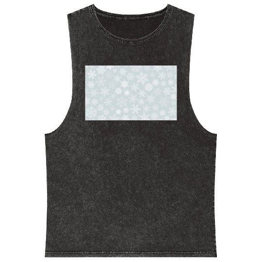 Winter Snowflakes Pattern Grey White Mineral Wash Tank Tops