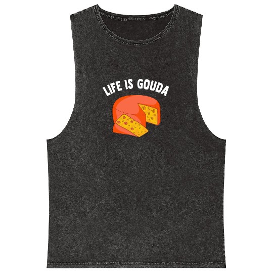 Gouda Cheese Slices charcuterie cheese board Mineral Wash Tank Tops