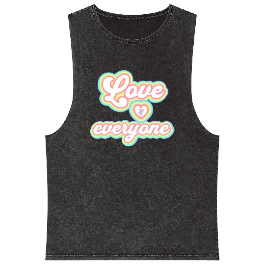 Rainbow unisex love for everyone Mineral Wash Tank Tops