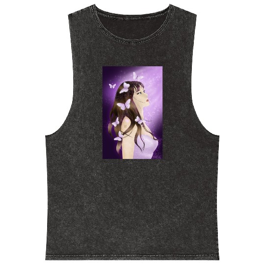 BTS Butterfly Fan Girl Mineral Wash Tank Tops