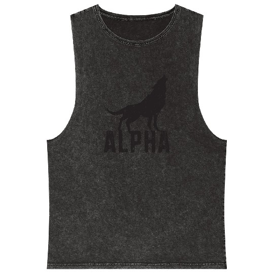 Alpha - wolf lover Mineral Wash Tank Tops