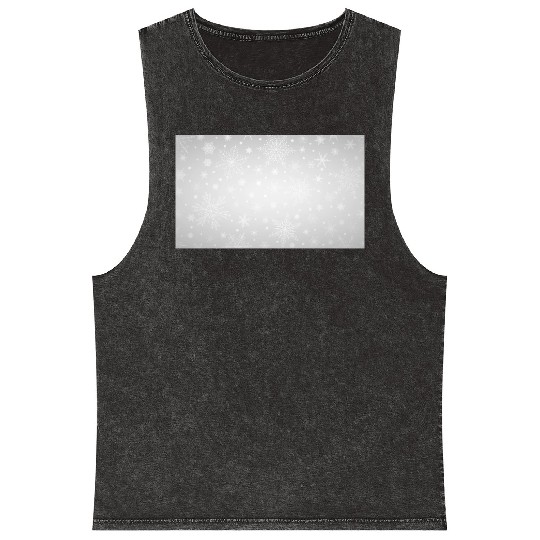 Beautiful Grey Snowflakes Pattern Mineral Wash Tank Tops