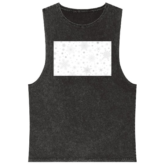 Christmas Snowflakes Pattern Grey White Mineral Wash Tank Tops