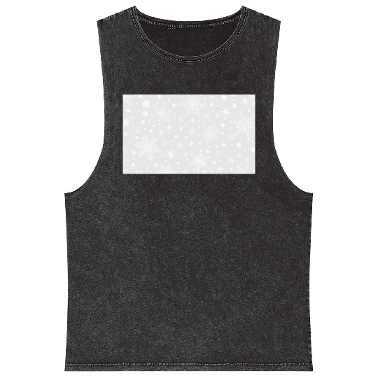 Snowflakes Pattern Grey White Mineral Wash Tank Tops
