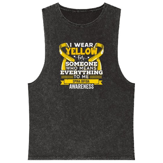 I Wear Yellow For Someone Spina Bifida Awareness Mineral Wash Tank Tops