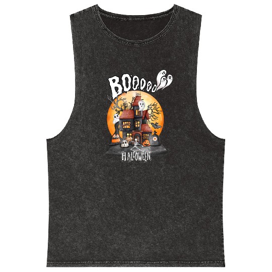 booooooooooo halloween town Mineral Wash Tank Tops