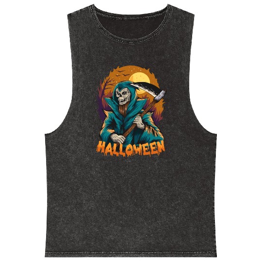 Grim Reaper Mineral Wash Tank Tops