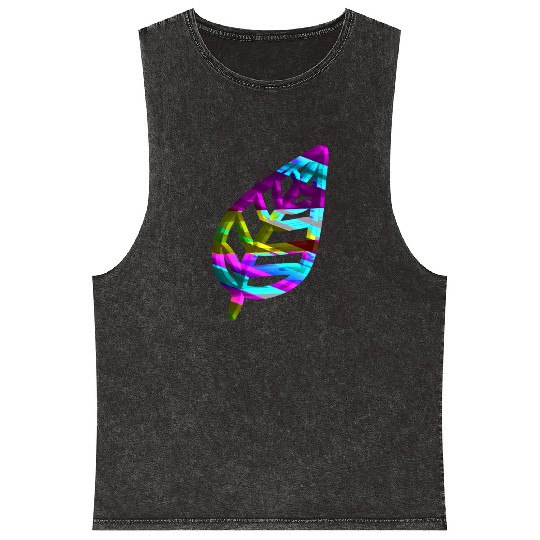leaf icon nature colorful Mineral Wash Tank Tops