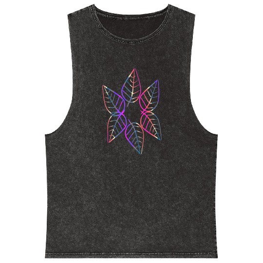 leaf icon nature purple pattern leaves circle Mineral Wash Tank Tops