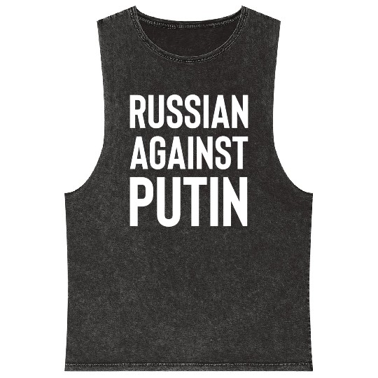 Russian against Putin white Mineral Wash Tank Tops
