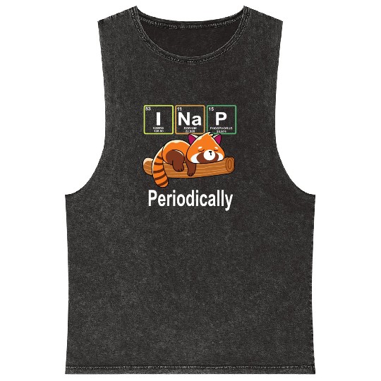 I Nap Red Panda Mineral Wash Tank Tops