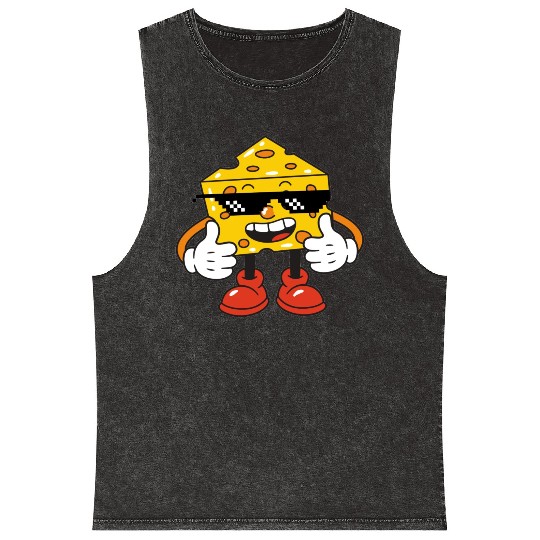 thug life cheese Mineral Wash Tank Tops