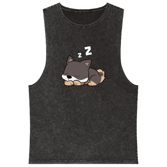 Shikoku Dog Sleeping Kochi-Ken Dog Japan Shikoku Mineral Wash Tank Tops