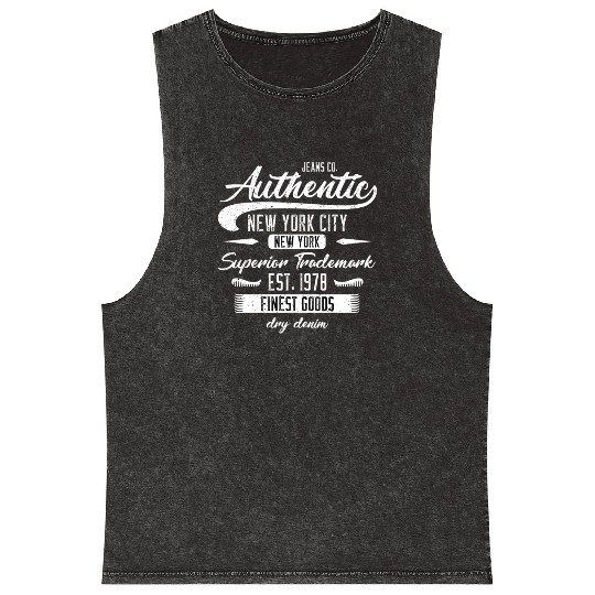 New York City Born In 1978 Vintage Birthday Mineral Wash Tank Tops