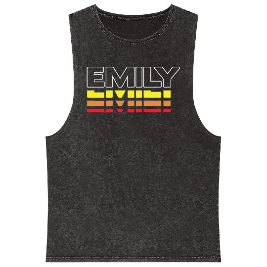 Emily First Name Funny Vintage Sunset Emily Mineral Wash Tank Tops