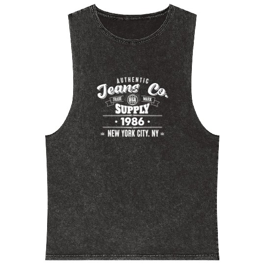 New York City Born In 1986 Vintage Birthday Mineral Wash Tank Tops