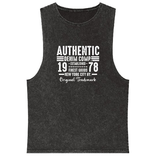 New York City Born In 1978 Vintage Birthday Mineral Wash Tank Tops