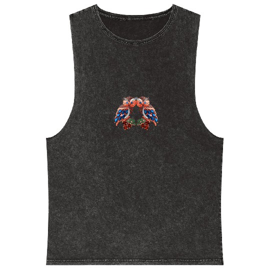 Jewelry Owl Beautifull Design Mineral Wash Tank Tops