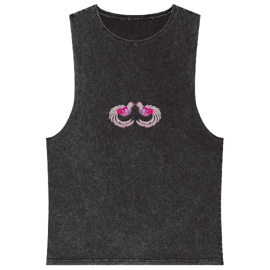 Beautifull Bird Jewelry Stone Mineral Wash Tank Tops