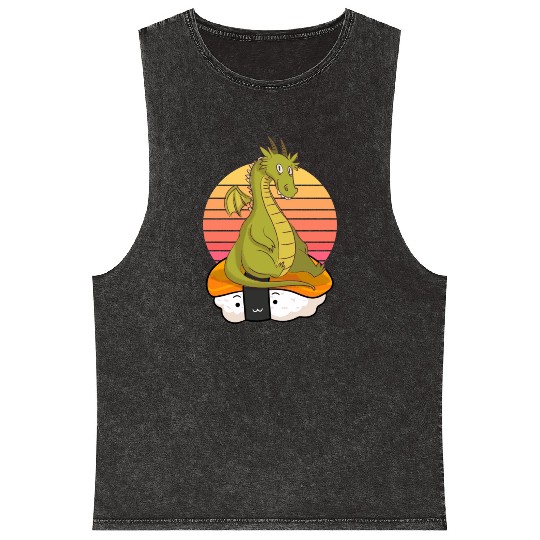 Sushi dragon Mineral Wash Tank Tops