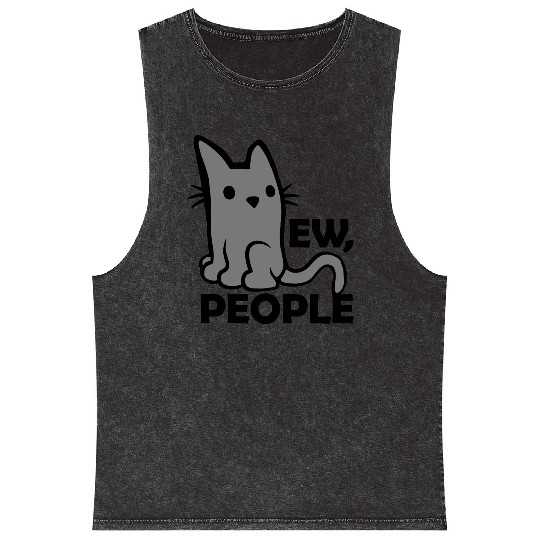 quote ew people cat Mineral Wash Tank Tops
