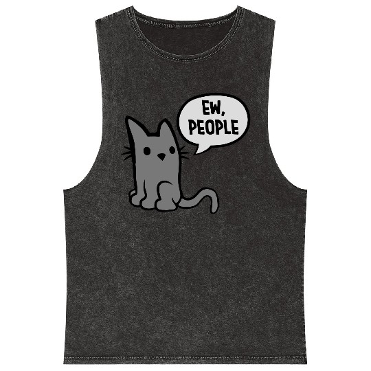comic cat ew people Mineral Wash Tank Tops