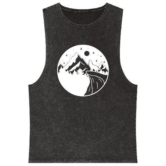 Wolf on the Mountain Mineral Wash Tank Tops