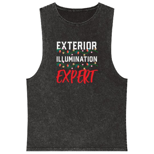 Funny Christmas Light Exterior Illumination Expert Mineral Wash Tank Tops