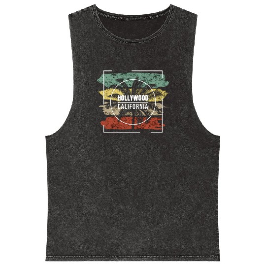 Hollywood California Vacation Souvenir Mineral Wash Tank Tops