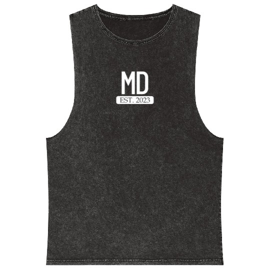 MD Est. 2023 New Doctor Gift MD Medical Doctor Mineral Wash Tank Tops