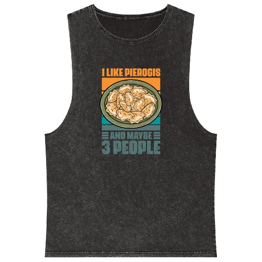 Retro Vintage Polish Cuisine Humor For Pierogi Mineral Wash Tank Tops
