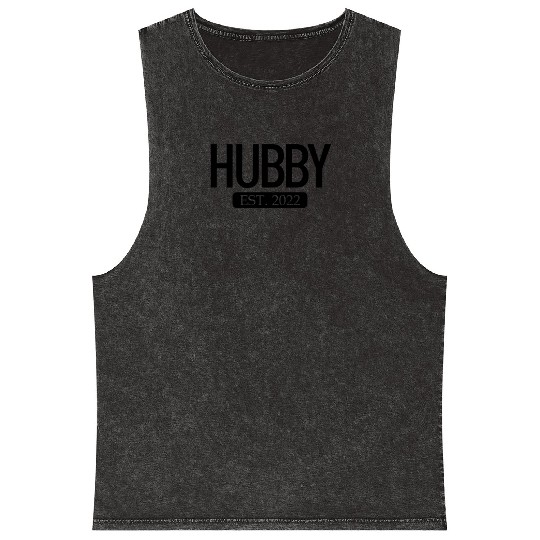 Hubby Est. 2022 Matching Couple Newlywed Marriedho Mineral Wash Tank Tops