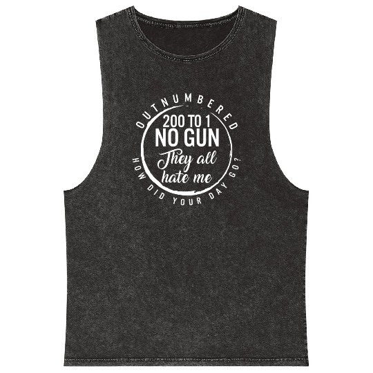 Correctional Officer Mineral Wash Tank Tops, Out Numbered 200 To 1