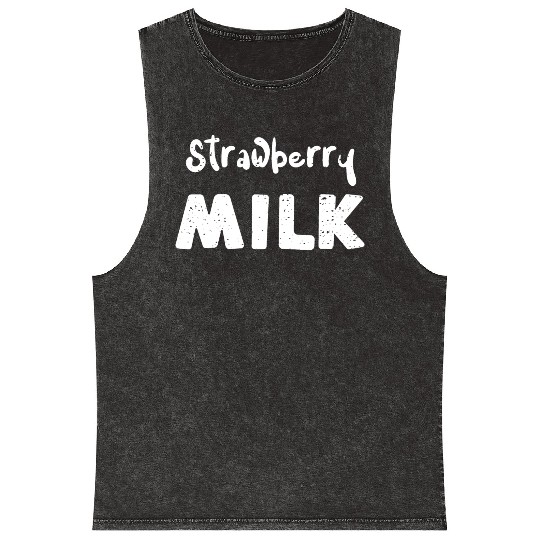 Strawberry Milk - Cow Mineral Wash Tank Tops