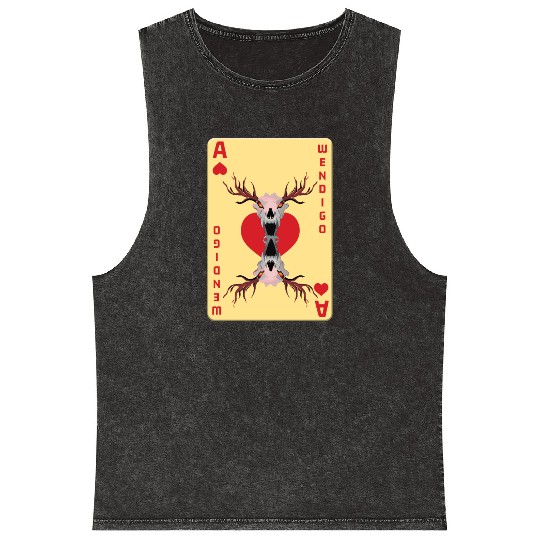 Folk Creature Card Wendigo Halloween Cryptid Mineral Wash Tank Tops