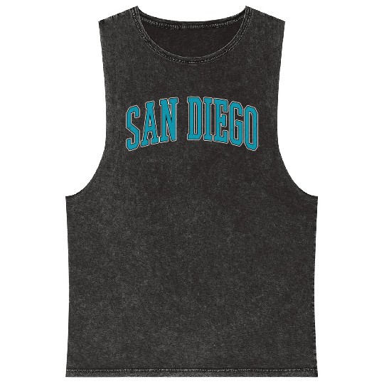 San Diego Lettering Mineral Wash Tank Tops